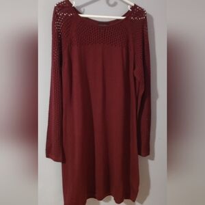 Red Long Sleeve Knit Top